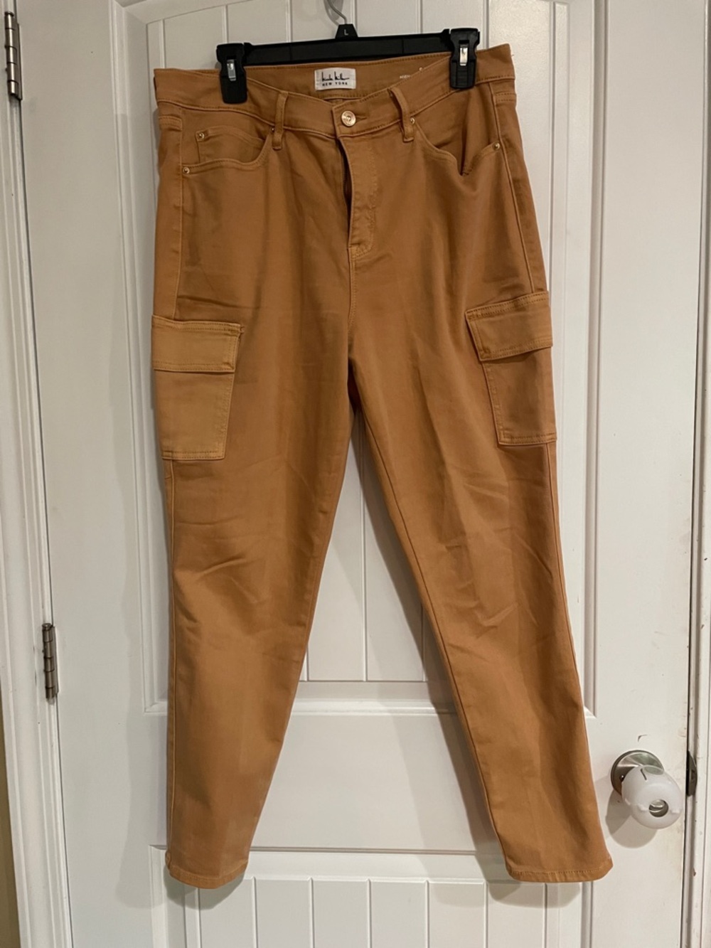 Nicole Miller size 12 Carmel color high rise ankle skinny pants